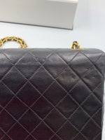 Sold-CHANEL Classic Lambskin Chain Mini Square Flap Bag black/gold