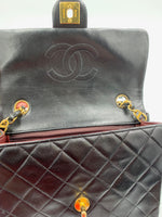 Sold-CHANEL Classic Lambskin Chain Mini Square Flap Bag black/gold