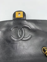 Sold-CHANEL Classic Lambskin Chain Mini Square Flap Bag black/gold