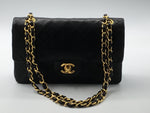 Sold-CHANEL Classic Lambskin Double Chain Double Small Flap Bag black/gold