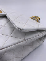 Sold-CHANEL Small Classic Double Flap Bag White with Gold Hardware