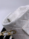 Sold-CHANEL Small Classic Double Flap Bag White with Gold Hardware