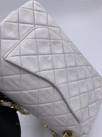 Sold-CHANEL Small Classic Double Flap Bag White with Gold Hardware