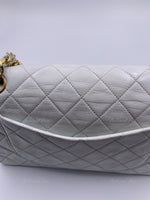 Sold-CHANEL Small Classic Double Flap Bag White with Gold Hardware