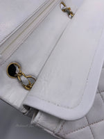 Sold-CHANEL Small Classic Double Flap Bag White with Gold Hardware