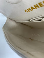 Sold-CHANEL Small Classic Double Flap Bag White with Gold Hardware