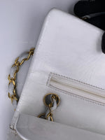 Sold-CHANEL Small Classic Double Flap Bag White with Gold Hardware