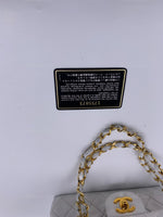 Sold-CHANEL Small Classic Double Flap Bag White with Gold Hardware