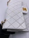 Sold-CHANEL Small Classic Double Flap Bag White with Gold Hardware