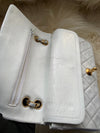 Sold-CHANEL Small Classic Double Flap Bag White with Gold Hardware