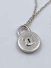 Sold-Tiffany 
Co 925 Silver Pad Lock Necklace