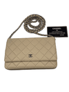 Sold-CHANEL CC Wallet-on-the-chain WOC Caviar Crossbody Bag - Beige