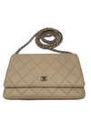 Sold-CHANEL CC Wallet-on-the-chain WOC Caviar Crossbody Bag - Beige