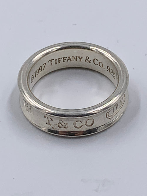 Sold-Tiffany 
Co 925 Silver 1837 Medium Ring Size 9