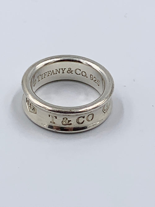 Sold-Tiffany 
Co 925 Silver 1837 Medium Ring Size 6