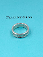 Sold-Tiffany 
Co 925 Silver 1837 Medium Ring Size 8