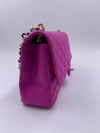 Sold-CHANEL Valentine Flap in Purple Silver Hardware Shoulder Bag