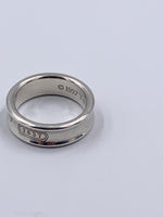 Sold-Tiffany 
Co 925 Silver 1837 Medium Ring Size 8