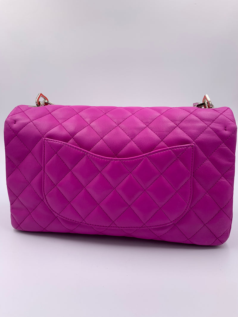 Sold-CHANEL Valentine Flap in Purple Silver Hardware Shoulder Bag