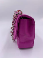 Sold-CHANEL Valentine Flap in Purple Silver Hardware Shoulder Bag