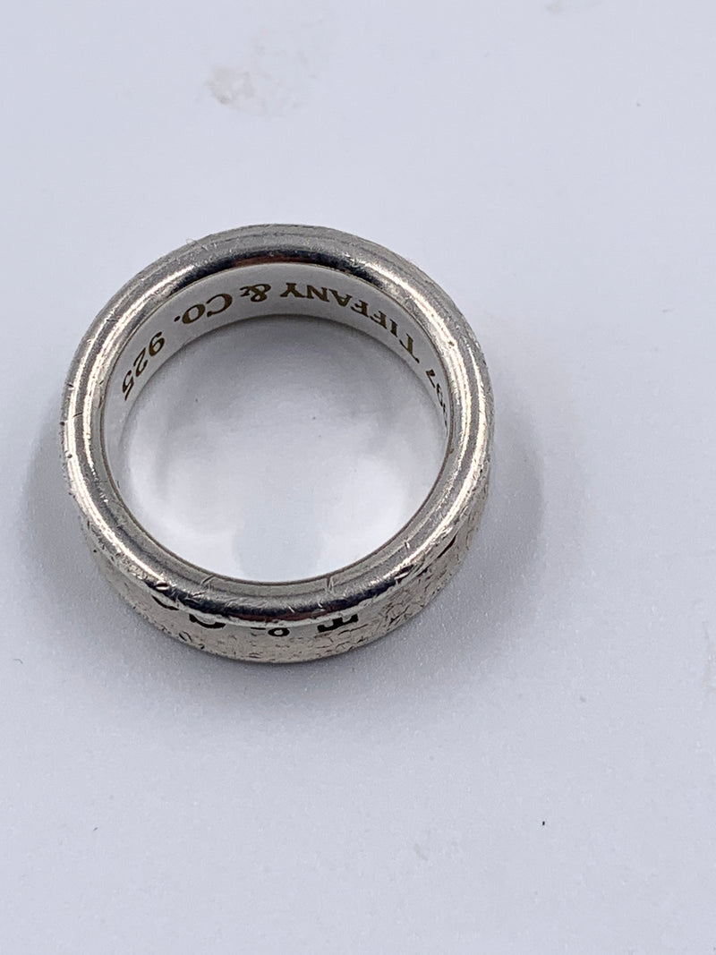 Sold-Tiffany 
Co 925 Silver 1837 Medium Ring Size 5.75