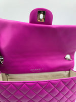 Sold-CHANEL Valentine Flap in Purple Silver Hardware Shoulder Bag