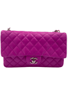 CHANEL Valentine Flap in Purple Silver Hardware Shoulder Bag