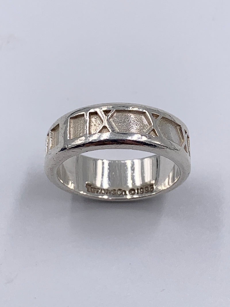 Sold-Tiffany 
Co 925 Silver Atlas Medium Ring Size 6