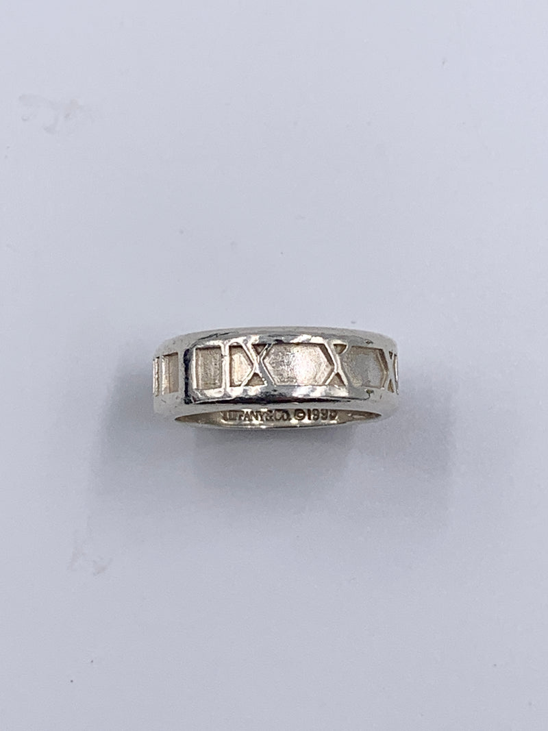 Sold-Tiffany 
Co 925 Silver Atlas Medium Ring Size 6