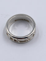 Sold-Tiffany 
Co 925 Silver Atlas Medium Ring Size 6