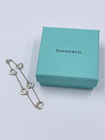 Tiffany 
Co 925 Silver Elsa Peretti 5 Open Hearts Bracelet