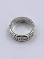 Sold-Tiffany 
Co 925 Silver Atlas Medium Ring Size 6