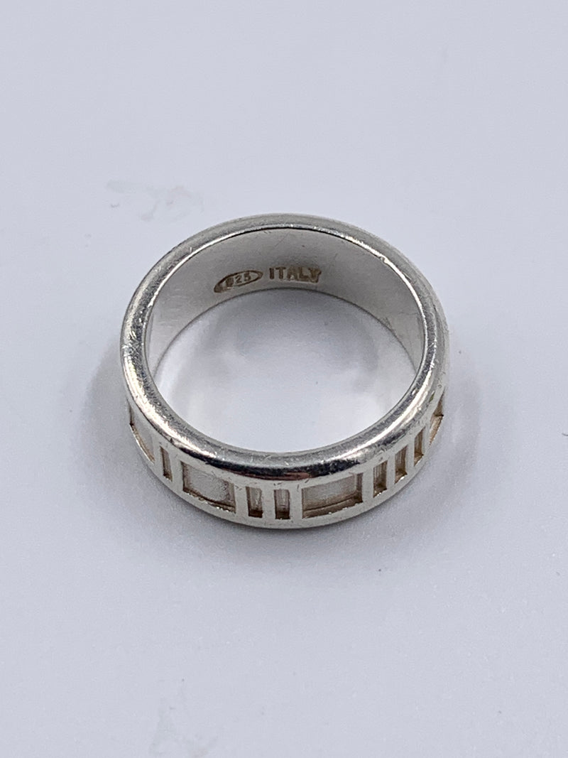 Sold-Tiffany 
Co 925 Silver Atlas Medium Ring Size 6