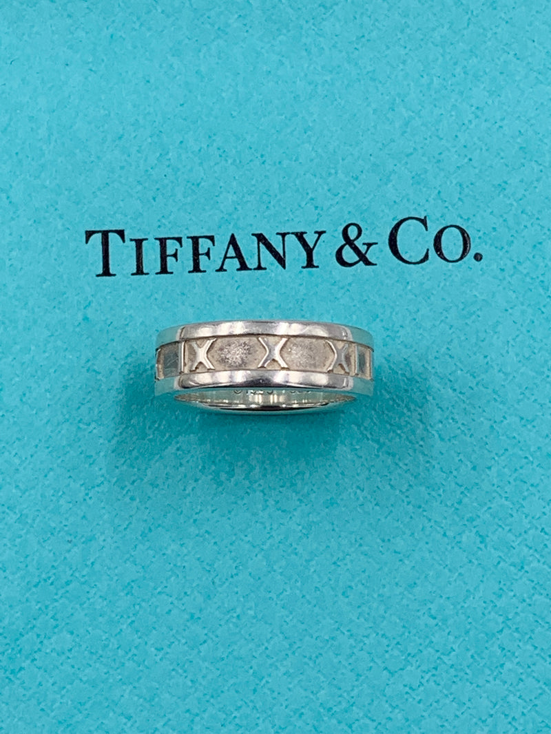 Tiffany 
Co 925 Silver Atlas Medium Ring Size 5 3/4 (5.25)