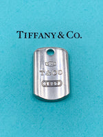 Sold-Tiffany 
Co 925 Silver 1837 Dog Tag Plate Pendant