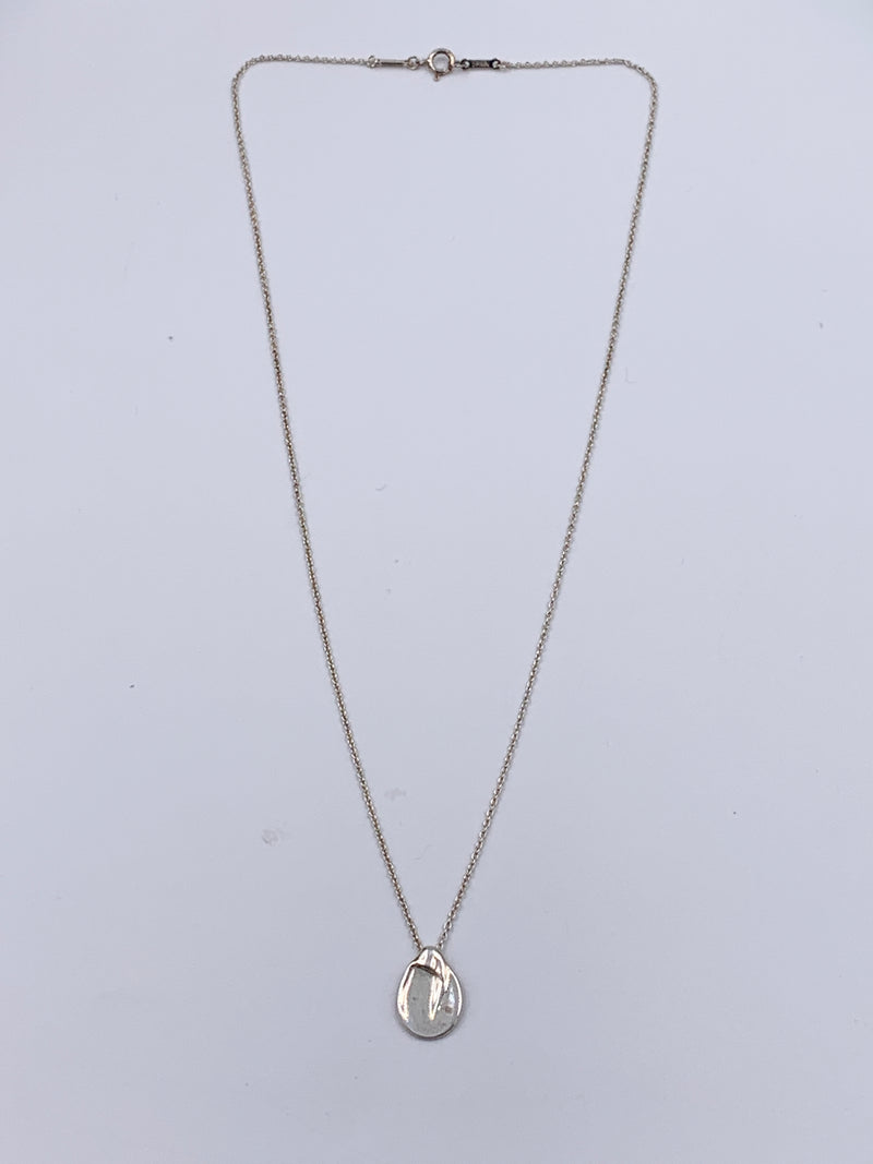 Tiffany 
Co 925 Silver Elsa Peretti Madonna Pendant Necklace