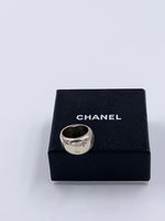 Sold-CHANEL 925 Silver Letter Alphabet Wide Ring Size 6 1/2