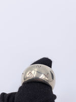 Sold-CHANEL 925 Silver Letter Alphabet Wide Ring Size 6 1/2