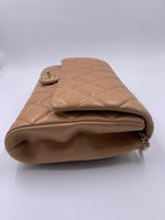 Sold-CHANEL Classic Quilted Flap Beige Lambskin Shoulder Bag/Clutch