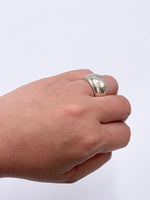 Sold-CHANEL 925 Silver Letter Alphabet Wide Ring Size 6 1/2