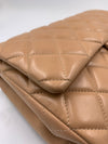 Sold-CHANEL Classic Quilted Flap Beige Lambskin Shoulder Bag/Clutch