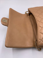 Sold-CHANEL Classic Quilted Flap Beige Lambskin Shoulder Bag/Clutch