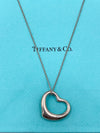 Tiffany 
Co 925 Silver Elsa Peretti Large (27mm) Open Heart Necklace