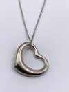 Tiffany 
Co 925 Silver Elsa Peretti Large (27mm) Open Heart Necklace