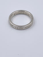 Sold-Tiffany 
Co 925 Silver 1837 Narrow Ring Size 8.75