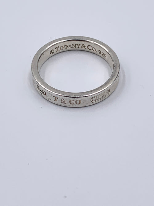 Sold-Tiffany 
Co 925 Silver 1837 Narrow Ring Size 8.75