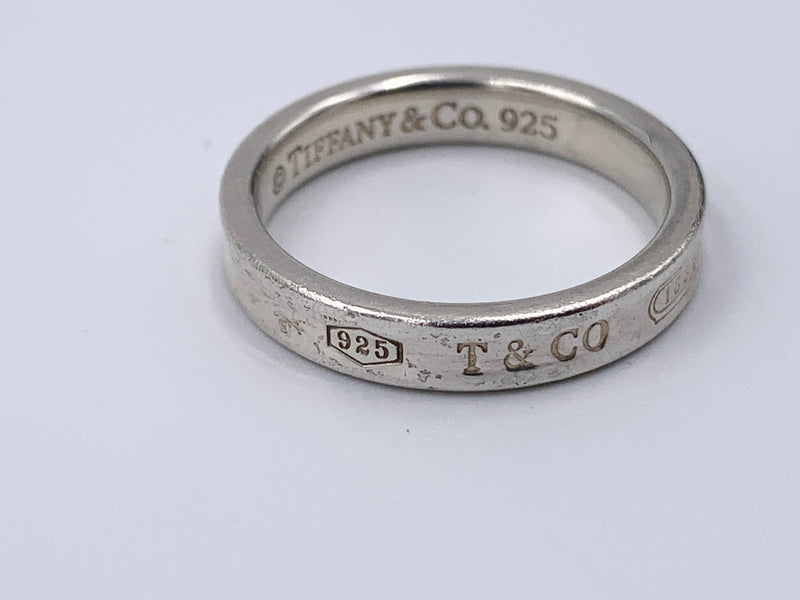 Sold-Tiffany 
Co 925 Silver 1837 Narrow Ring Size 8.75