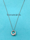 Sold-Tiffany 
Co 925 Silver Elsa Peretti Eternal Circle Pendant with Necklace