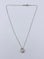 Sold-Tiffany 
Co 925 Silver Elsa Peretti Eternal Circle Pendant with Necklace