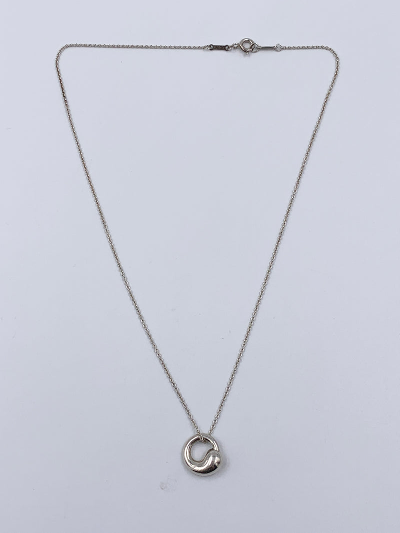 Sold-Tiffany 
Co 925 Silver Elsa Peretti Eternal Circle Pendant with Necklace